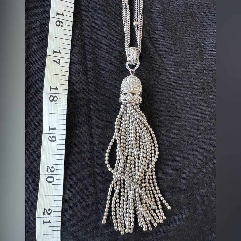 Long Tassel cz stunning necklace!